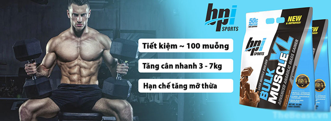 BPI Bulk Muscle XL 15lbs (6,8kg) - Tăng cân tăng cơ giá tốt, tặng quà